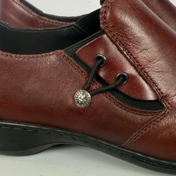 Rieker Calder Casual Comfort Leather Burgundy Slip On Loafers Size 8 - Picture 5 of 11